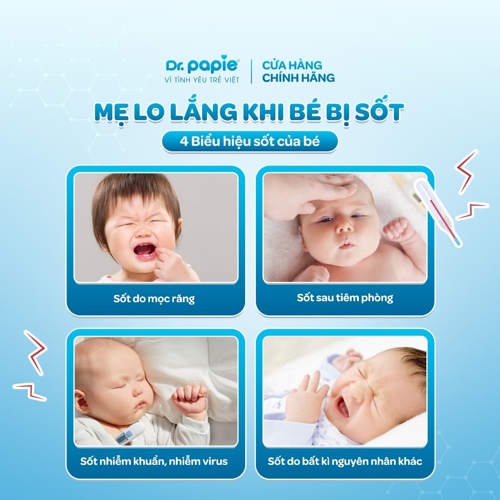 Combo 2 Khăn Hạ Sốt Cho Bé 3 Tháng Chiết Xuất Thảo Dược Giảm Sốt Chuẩn Nhi Khoa Ngừa Co Giật Dr.Papie (25 khăn/hộp)