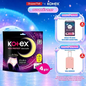 Combo 4 Kotex đêm dạng quần cõ M/L 2 quần/gói