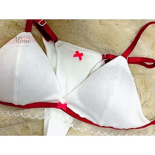 Set đồ lót thun cotton tone màu trắng - Hàng Handmade - MimiHouse