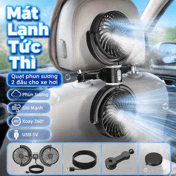 Quạt Gió Xe Hơi Hai Đầu Quạt Sau Xe Hơi Làm Mát Quạt USB Xe Ô Tô Công Suất Lớn Quạt Treo Cốp Quạt Điều Hòa Di Động Quạt