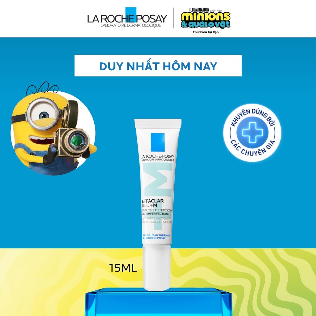 Kem dưỡng giảm mụn nhanh 8 giờ La Roche-Posay Effaclar Duo+M 15ml