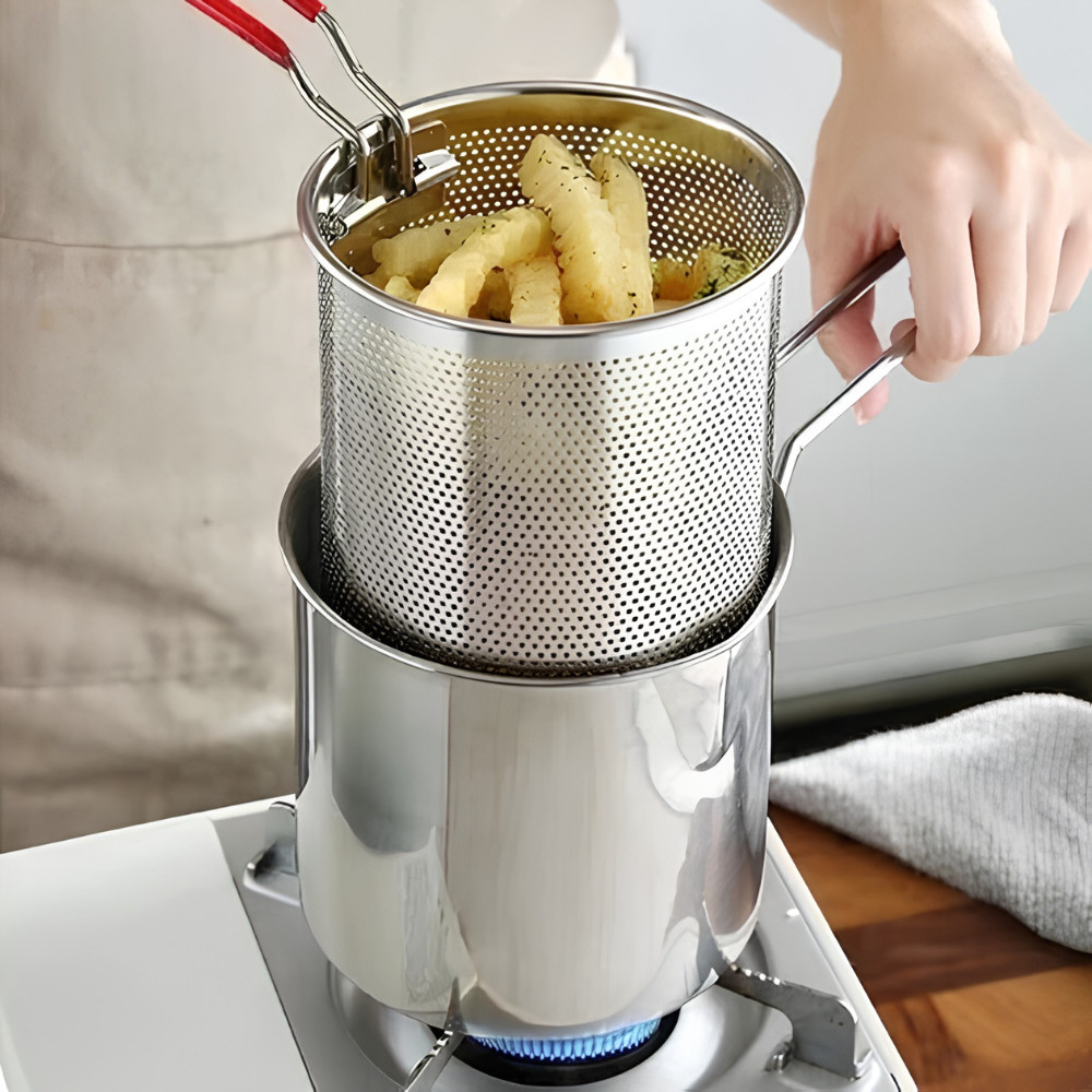 Nồi Chiên Ngập Dầu 1200ml Inox 304 Có Rổ Vớt, Nồi Chiên Sâu Dùng Cho Gia Đình | BigBuy360 - bigbuy360.vn