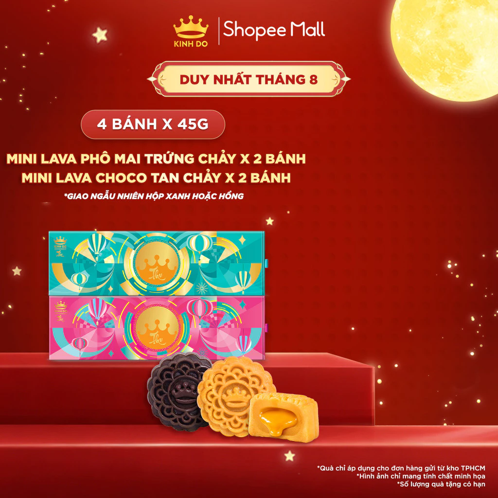 [HANNAHOLALA] Hộp bánh trung thu Kinh Đô cao cấp - Mini Lava (4 bánh x 45g)