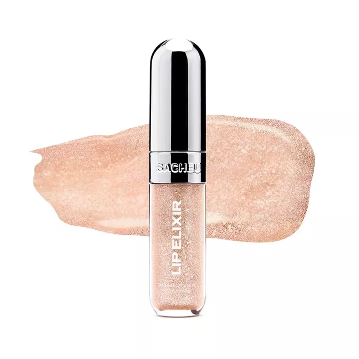 Son bóng dưỡng ẩm và dưỡng ẩm Sacheu Lip Elixir — Son bóng dưỡng ẩm làm giàu Collagen, màu môi không dính mịn màng, màu môi mịn màng, không phai màu, thuần chay & không tàn nhẫn, T
