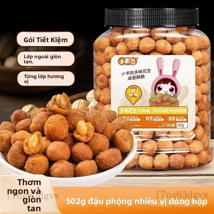 Hạt khô/Đồ ăn vặt Túi nhỏ đậu phộng nhiều vị502g Đồ ăn vặt đậu phộng giòn đóng hộp, đồ ăn vặt hạt đậu phộng, đồ ăn vặt c