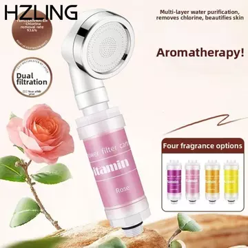 HZLING Vòi hoa sen thơm, Bộ lọc nước đầu vòi hoa sen chống bỏng hoa oải hương, Bộ lọc khử clo thời trang Tạp chất hỗn hợp với nước hoa Vitamin C Máy lọc nước làm mềm nước hoa