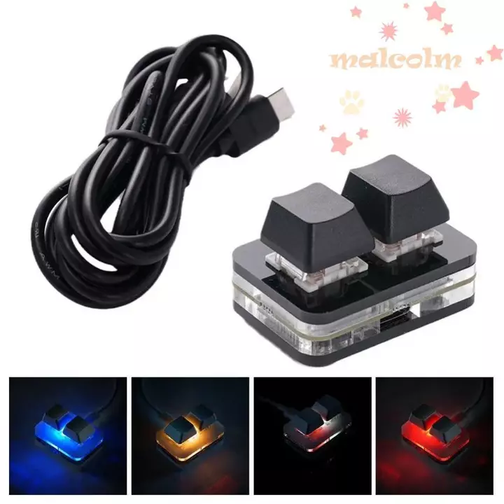 MALCOLM Copy Paste Bàn Phím, Mini Acrylic Tùy Chỉnh Mini 2 Phím Bàn Phím, Phụ Kiện Bàn Phím Bàn Phím Công Tắc Đỏ Phím Cơ 2 Phím Trò Chơi Bàn Phím Mini