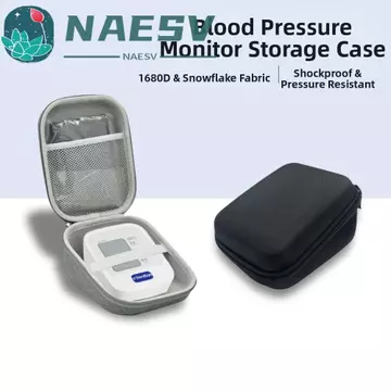 Hộp đựng máy đo huyết áp NAESV, Túi bảo vệ máy đo huyết áp vỏ cứng di động, có tay cầm Thiết kế lưới Vỏ cứng chống sốc cho máy đo huyết áp