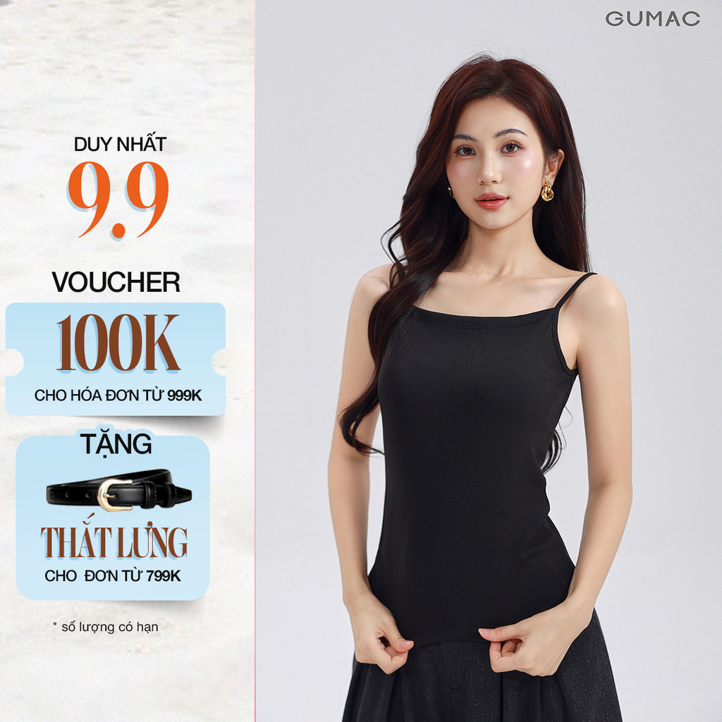 Áo Tanktop 2 Dây GUMAC Áo Kiểu Nữ 2 Dây Bản Nhỏ Nhiều Màu Dễ Phối Đồ LATF0627