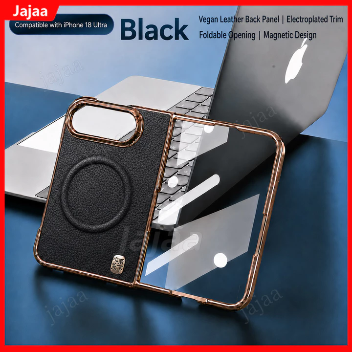 Dành Cho iPhone Duo Mạ viền Màu Trơn Da PU Vỏ Điện Thoại Apple iPhone Ultra iPhone18 Gấp iPhone Gấp iPhone Duo 5G Có Phim Bảo Vệ Mặt Trước Cho Magsafe Vỏ Từ Tính