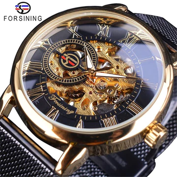 Một Mảnh Lô Hàng Ngoại Thương Forsining Đồng Hồ Đồng Hồ Nam Cơ Đồng Hồ Nam Đồng Hồ Nam Đồng Hồ Lưới Dây csf