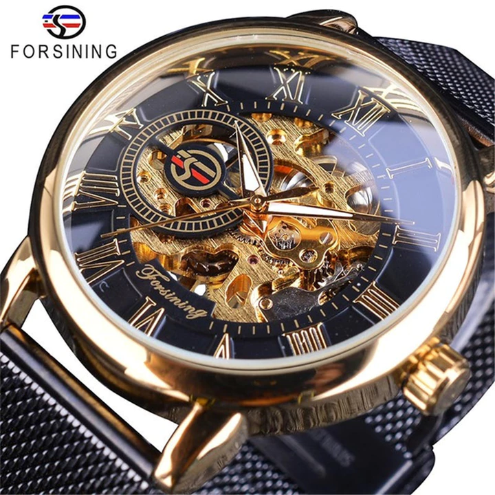 Một Mảnh Lô Hàng Ngoại Thương Forsining Đồng Hồ Đồng Hồ Nam Cơ Đồng Hồ Nam Đồng Hồ Nam Đồng Hồ Lưới Dây csf