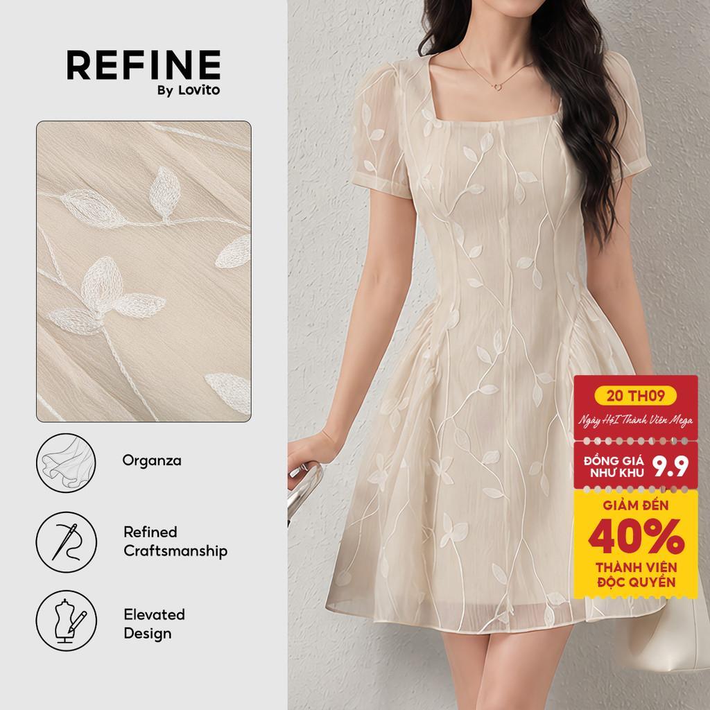 (Refine by Lovito) Đầm Jacquard Đơn Giản Thoải Mái Mùa Hơi Xuyên Thấu Xuân/Hè Màu Mơ Cho Nữ Tiệc/Trang trọng LR38E297