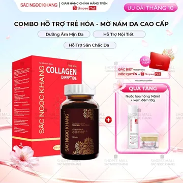 Bộ Trẻ Hóa Da Cao Cấp [Viên Uống Sắc Ngọc Khang ++ 120 Viên & Nước Uống Đẹp Da Collagen Dipeptide Sắc Ngọc Khang 30 Túi]