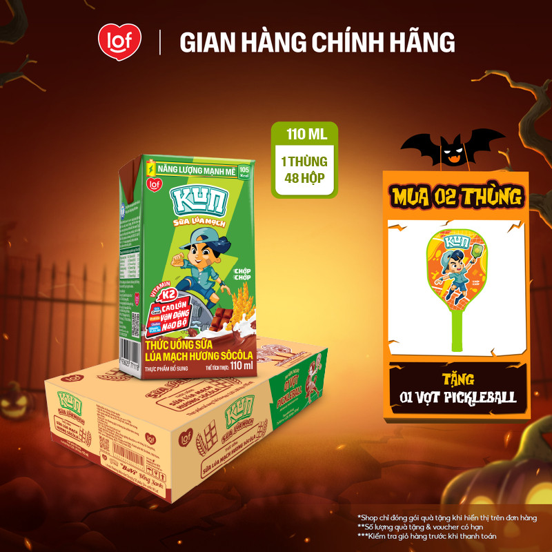 Sữa lúa mạch KUN vị socola thùng 48 hộp x 110ml