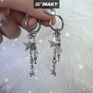 Newwellknownepic 1 Cặp Mới Y2K Không Đều Pentagram Bông Tai Nữ Ngọt Ngào Thoáng Mát Thời Trang Ngôi Sao sel Bông Tai Dự Tiệc Trang Sức Quà Tặng VN