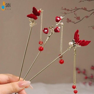 Kẹp tóc hợp kim nữ với tua rua, hoa văn tinh xảo, phù hợp đám cưới và áo dài truyền thống