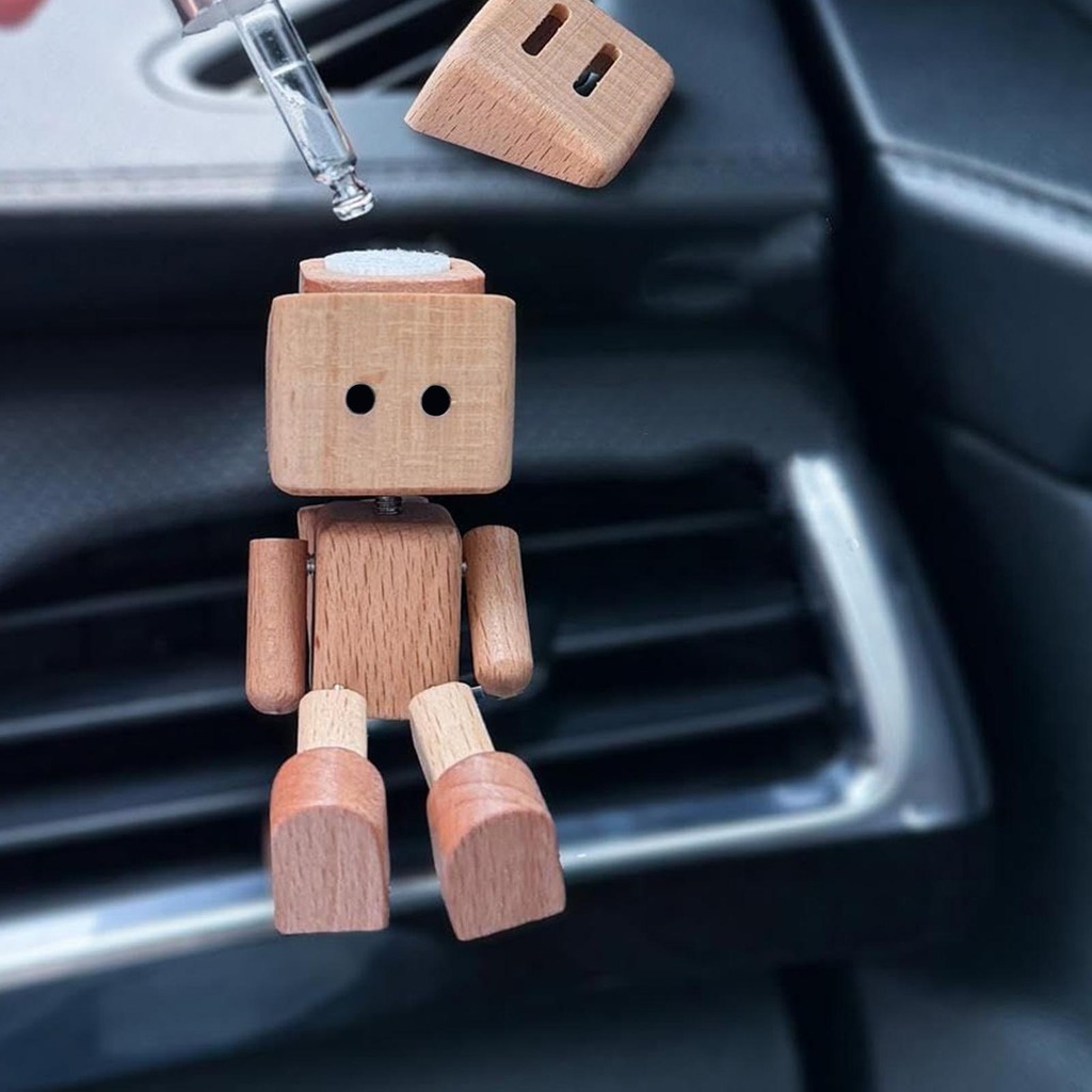 Handmade Gỗ Người Trang Trí Lắc Chân Bảng Điều Khiển Ô Tô Trang Trí Để Bàn Xe Đồ Trang Trí Cho Xe Tải RV Sedan SUV