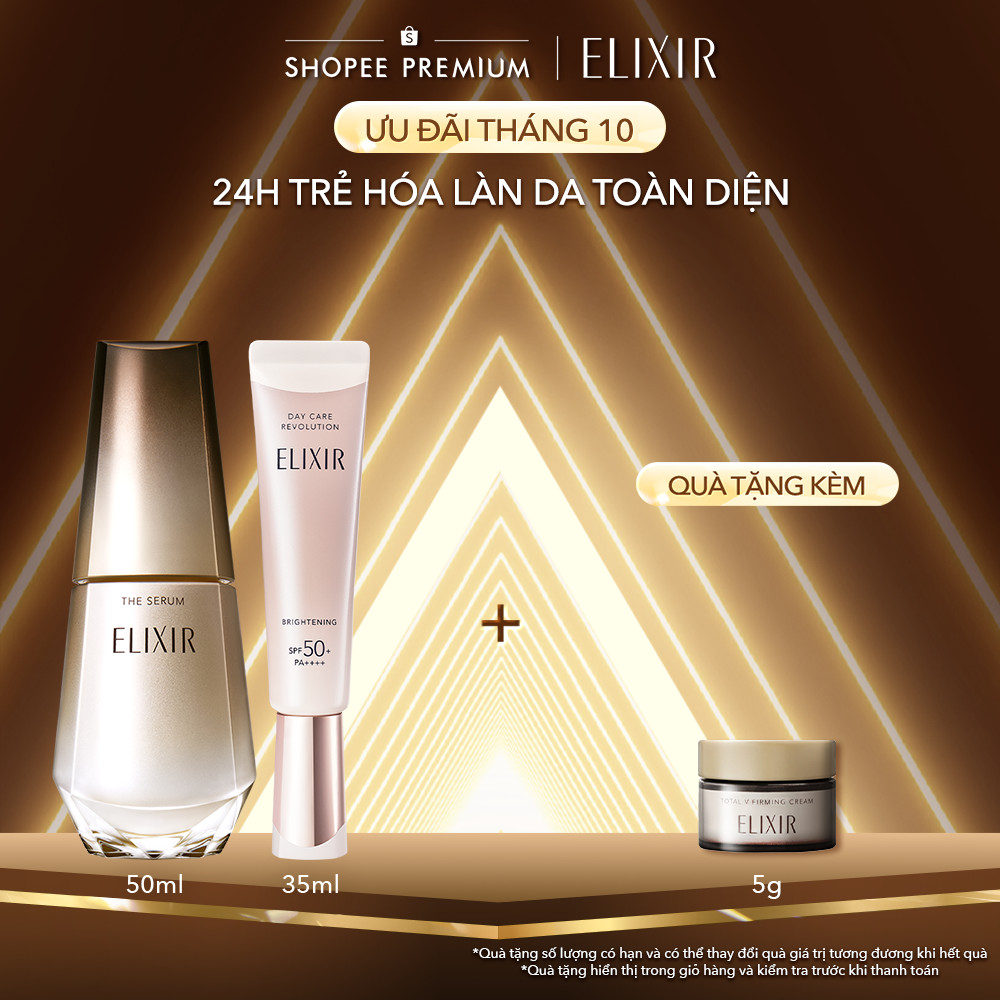 COMBO Tinh chất trẻ hóa làn da Elixir THE SERUM 50ml + Sữa chống nắng ...