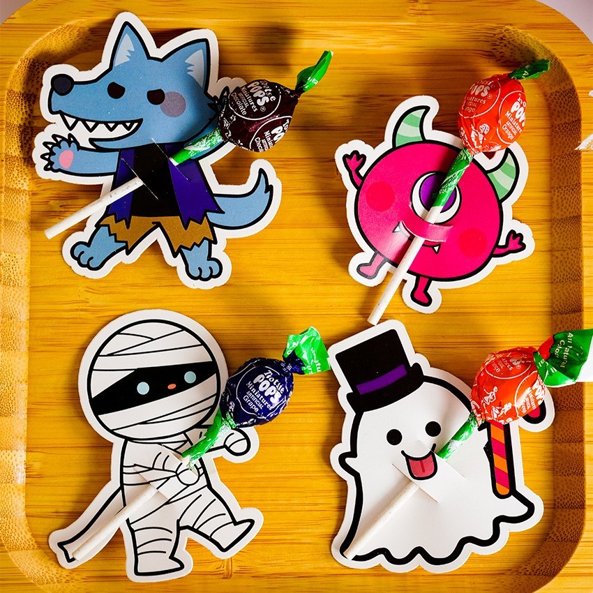 🔥 2025 🔥 Dễ thương phụ kiện quà tặng Halloween kẹo thẻ trang trí có hàng sẵn đạo cụ ảnh trang trí tiệc bao bì kẹo trẻ em ☉50 giá Halloween dơi ma ma cà rồng hình kẹo mút trang trí thẻ giấy kẹo bao bì thẻ✾