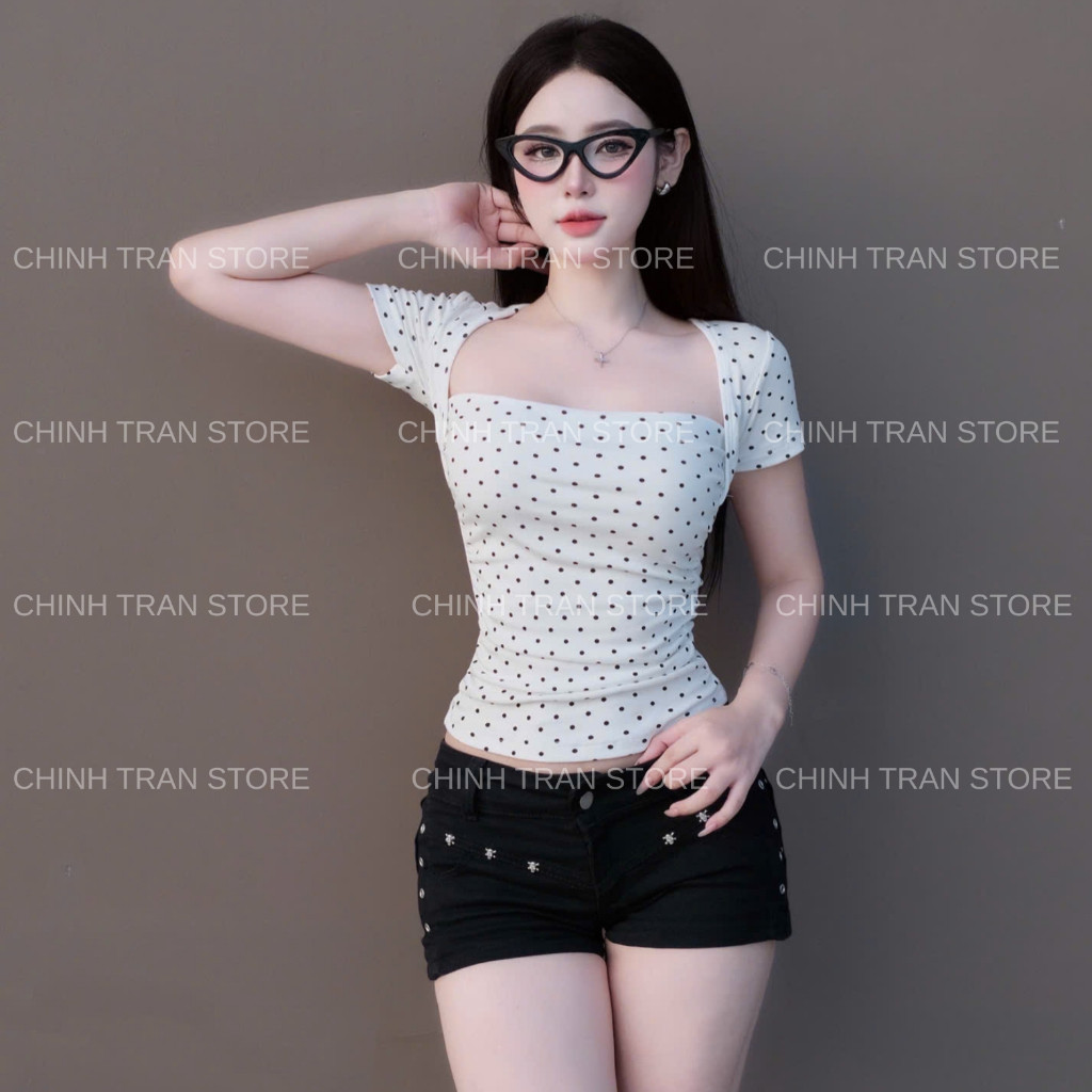 Áo Thun Nhún Eo Tay Ngắn Ôm Body Chất Thun Cotton Nhiều Màu