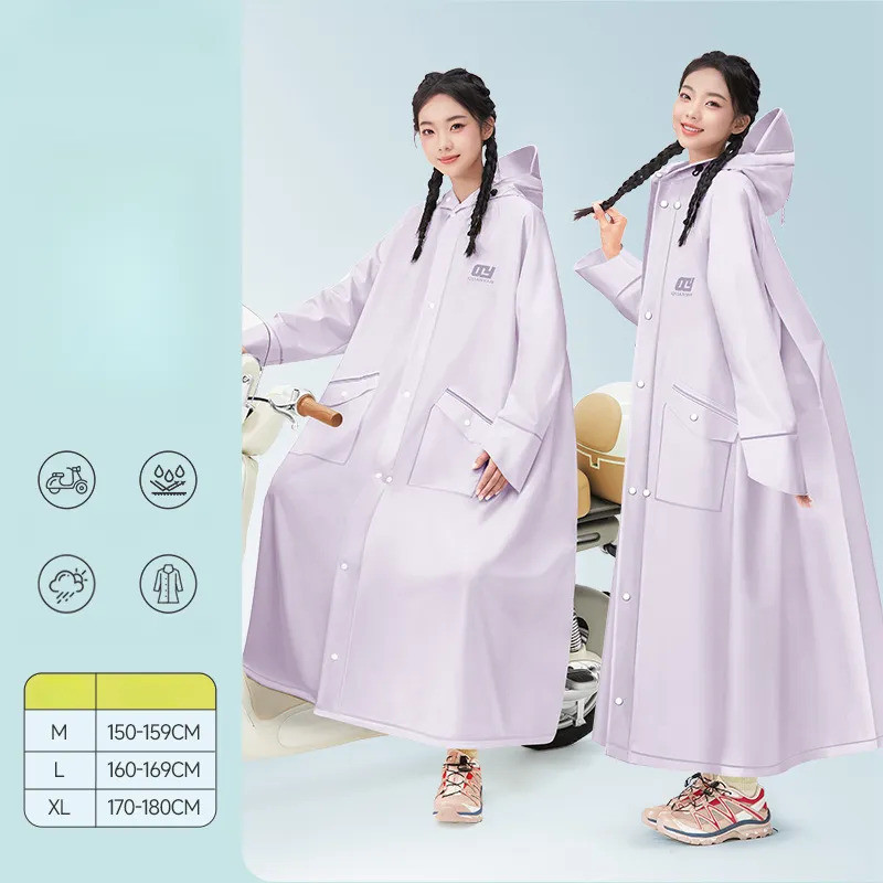 Áo mưa dài thời trang, chất liệu PVC cao cấp, mềm mại và thoáng khí, phù hợp làm áo mưa đi xe máy