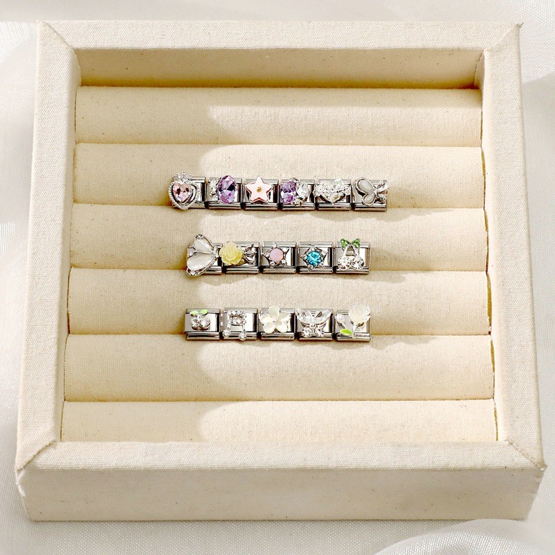 Vòng tay steel không gỉ với charms thiết kế DIY dạng(patch) phù hợp may thủ công