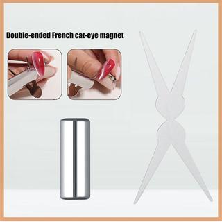 [savemoneyeveryday] Bộ nam châm nghệ thuật làm móng tay hai kiểu Pháp Eye bination Nail Art DIY Hiệu ứng hình chữ V Gel Nail Polish Magnet [vn]