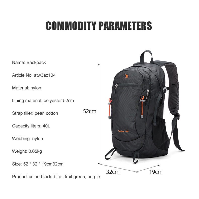 CAMEL CROWN Leo núi túi 40L ngoài trời đôi vai túi công suất lớn đi bộ đường dài du lịch ba lô