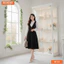 Đầm thiết kế BEMINE cổ sơ mi tay dài phối tơ dáng chữ A phù hợp đi làm-B154