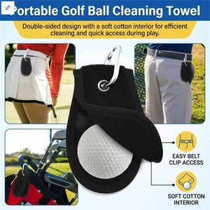 Khăn lau bóng Golf sợi nhỏ hai mặt có móc thắt lưng có thể điều chỉnh