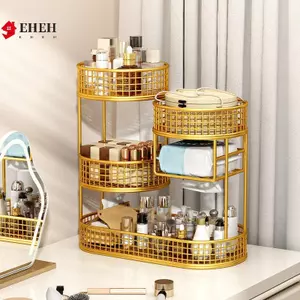1 Dụng Cụ Sắp Xếp Mỹ Phẩm Bằng Kim Loại Phủ Nhẹ Không Lắp Đặt Trang Điểm Lưu Trữ Ra Kệ Để Bàn Trang Điểm Hiện Đại VN