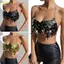 Pealike Nữ Lấp Lánh Kim Sa Lấp Lánh Tua Rua Dây Cổ Camisole Backless Crop Hộp Đêm Đảng Cơ Thể Trang Sức Ngực Dây Xích