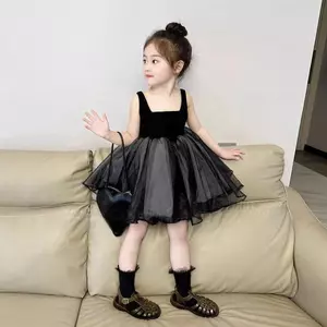 Bé gái (90-140) Mùa hè Phong cách mới gạc Hepburn Phong cách Mori Phong cách phương Tây Váy phong cách công chúa