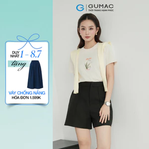 Áo Thun Nữ GUMAC Form Regular Cổ Tròn Tay Ngắn In Phía Trước Áo ATF09011