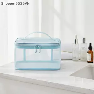{AKIN} Túi đựng mỹ phẩm lưới trong suốt Dung tích lớn Di động nhẹ Trang điểm du lịch Trang điểm chăm sóc da cho chuyến đi gia đình {a}
