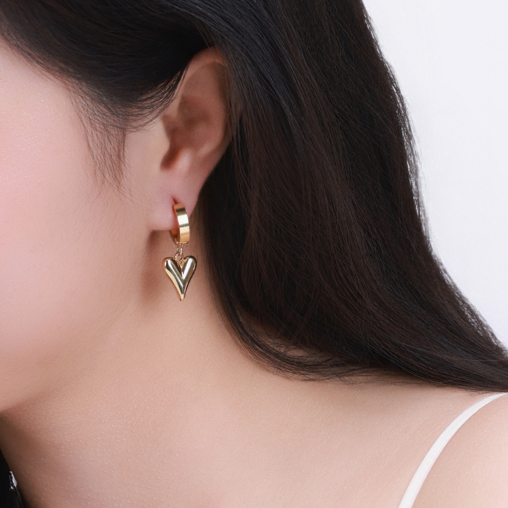 Hoa Tai nữ mạ vàng cao cấp Valentina hình trái tim, trẻ trung, hiện đại, thích hợp đi tiệc, đi chơi, đi làm - DOJI