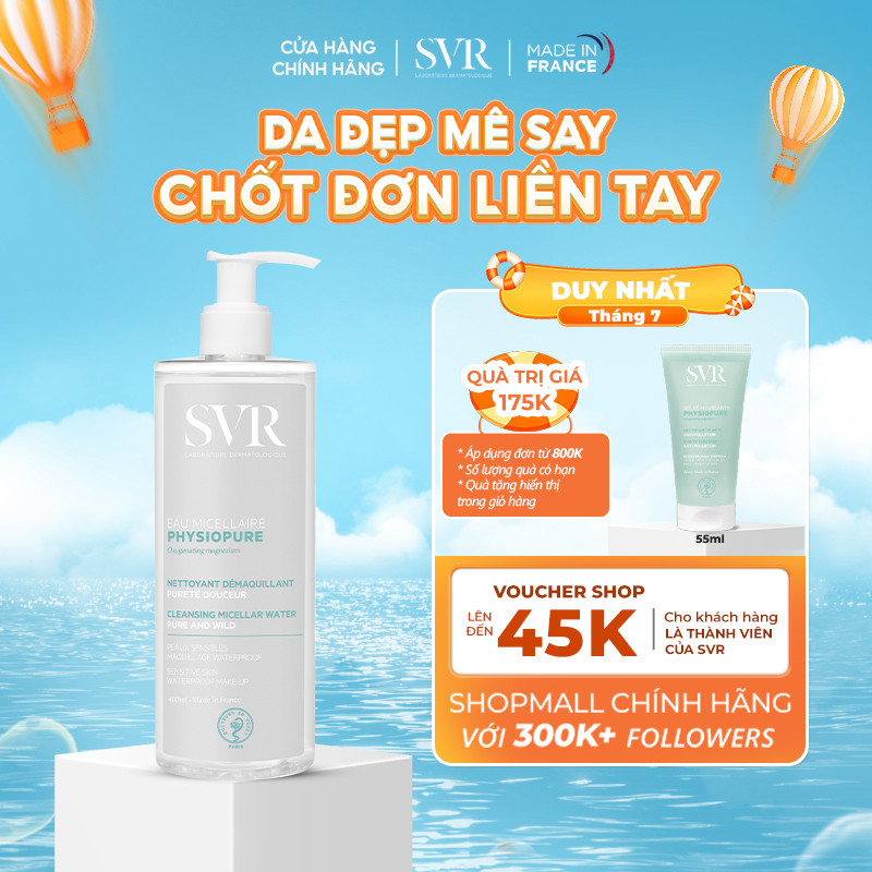 [Livestream 3] Nước tẩy trang cho da nhạy cảm SVR Physiopure Eau Micellaire 400ML