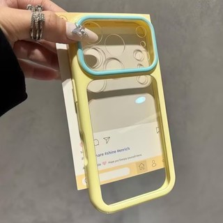 Ốp điện thoại trong suốt màu Macaron dễ thương cho iPhone 17 16 15 14 Pro Max Ốp lưng silicon mềm chống sốc