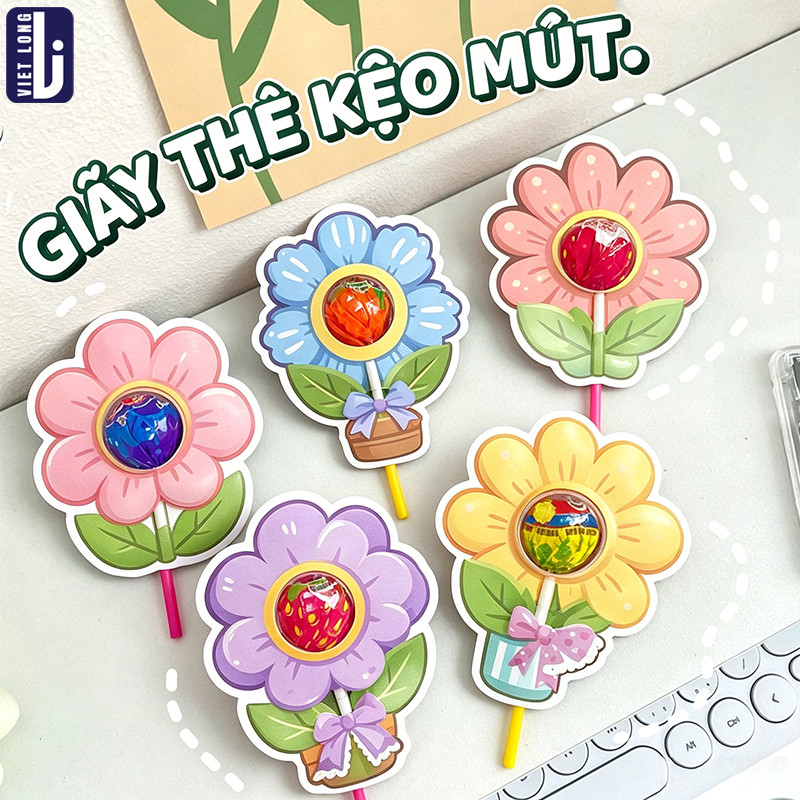 Thẻ Cài Kẹo Mút Combo Set 60 Gắn Kẹo Mút, Đồ Trang Trí Và Đồ Tặng Bé Gái Dịp Ngày Lễ