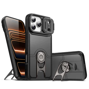 Trượt Camera Bảo Vệ Ốp Lưng Điện Thoại iphone 17 16 15 14 13 12 11 Pro Max Plus Xoay Vòng Giá Đỡ Đứng Chống Sốc Lai Vỏ