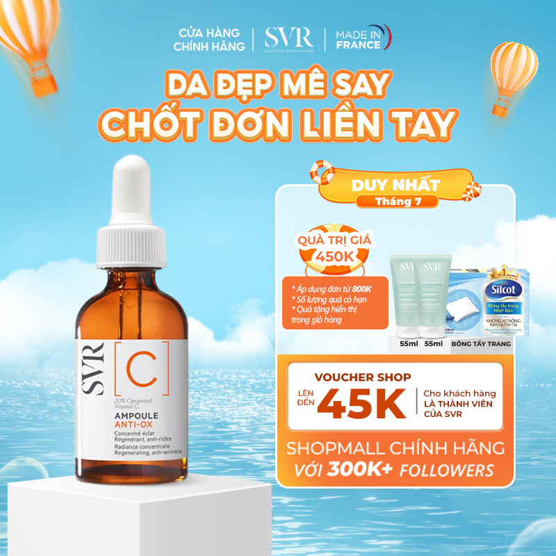 Tinh chất vitamin C dưỡng sáng da, chống nhăn SVR [C] Ampoule Anti-Ox 30ml