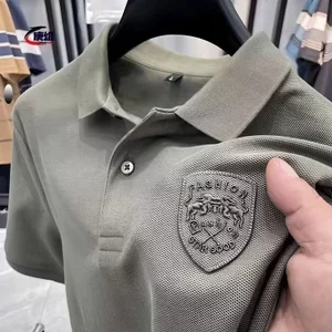 Mùa Hè 2025 Áo Sơ Mi POLO Nam Tay Ngắn Thường Ngày Phù Hợp Với Áo Thun Rời Thêu Top Hợp Thời Trang KZ5B