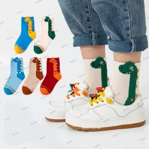 Tất Trẻ Em PYCOU, Gói 5 Đôi Tất Thể Thao Trẻ Em, Họa Tiết Vui Nhộn Vải Mềm Thoáng Khí Họa Tiết Hoạt Hình Tất Mặc Hàng Ngày