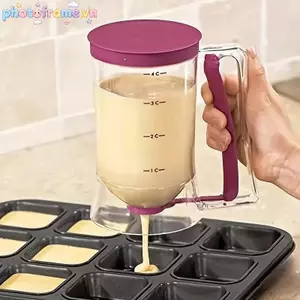 Khung ảnh Pancake Cupcake Batter Dispenser Batter Separator Máy làm nướng có nhãn đo Công cụ làm bánh hoàn hảo cho bánh Cupcake Bánh quế VN