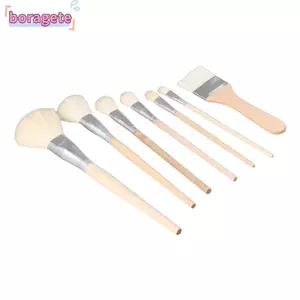 Bàn chải lau nhà BORAGETE, Tóc dê màu gỗ 7 miếng Bàn chải pha trộn đa năng, Bộ cọ sơn Acrylic Bàn chải trộn tóc dê đa chức năng cho nghệ thuật cơ thể mặt.