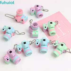 Móc khóa máy ảnh mô phỏng FUHUIOT, với âm thanh Máy ảnh phim mô phỏng người đam mê SLR, đồ trang trí thu nhỏ bằng nhựa Máy ảnh chụp ảnh dễ thương Móc khóa Đồ chơi trẻ em