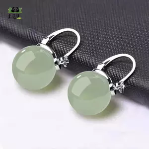 Bông tai hạt ngọc bích phong cách cổ xưa Bông tai thời trang nhẹ nhàng cho nữ Cô gái Bông tai cổ điển Phụ kiện trang sức Quà tặng EMKK