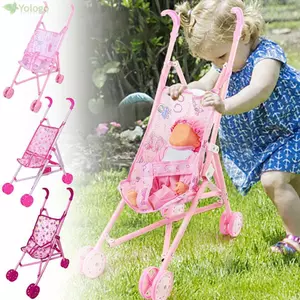 Xe đẩy em bé YOLOGO, Nhà chơi búp bê ổn định Pram, Sáng tạo nhiều màu Nhẹ có thể gập lại cho bé trai bé gái