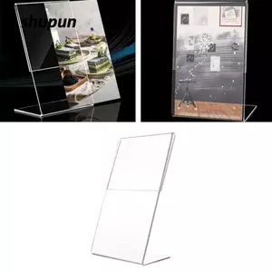 Đế trưng bày Acrylic SHUPUN, Khung ảnh để bàn trong suốt 10cmx15cm, Khung quảng cáo cỡ A6 hai mặt Giá đỡ bảng trưng bày trưng bày